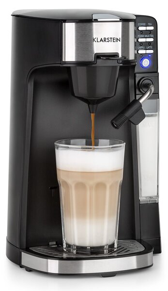 Klarstein Baristomat, 2 az 1-ben teljesen automata kávéfőző, kávé és tea, tejhab, 6 program