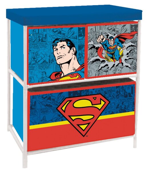 Superman játéktároló állvány 3 rekeszes 53x30x60 cm