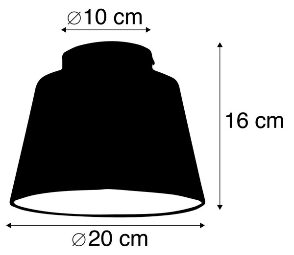 Mennyezeti lámpa pamut búrával fekete arannyal 20 cm - Combi Black
