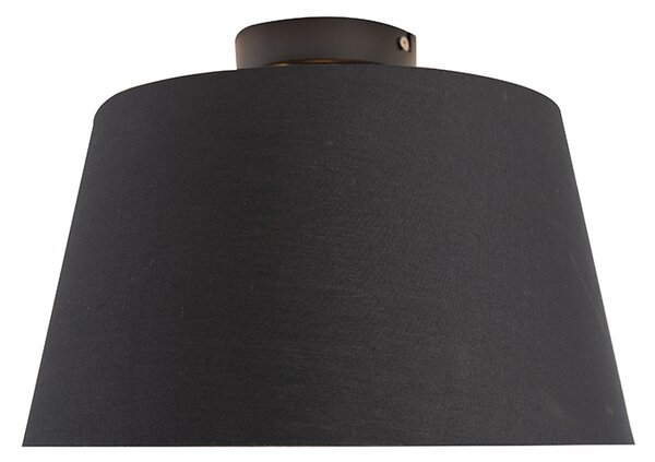 Mennyezeti lámpa pamut búrával fekete arannyal 32 cm - Combi Black