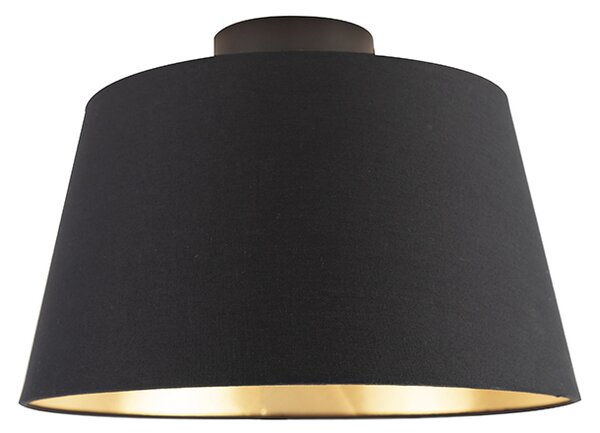 Mennyezeti lámpa pamut árnyalatú fekete arannyal 32 cm - kombinált fekete