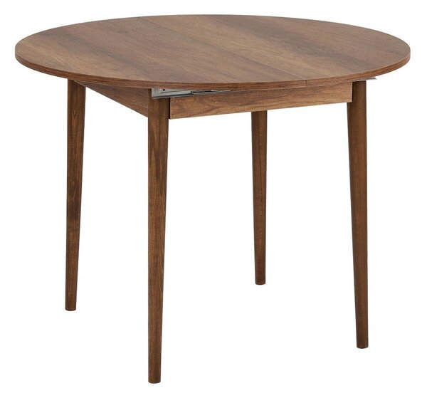 Kerek bővíthető étkezőasztal hosszabbító asztallappal diófa dekorral ø 100 cm Viona – Kalune Design