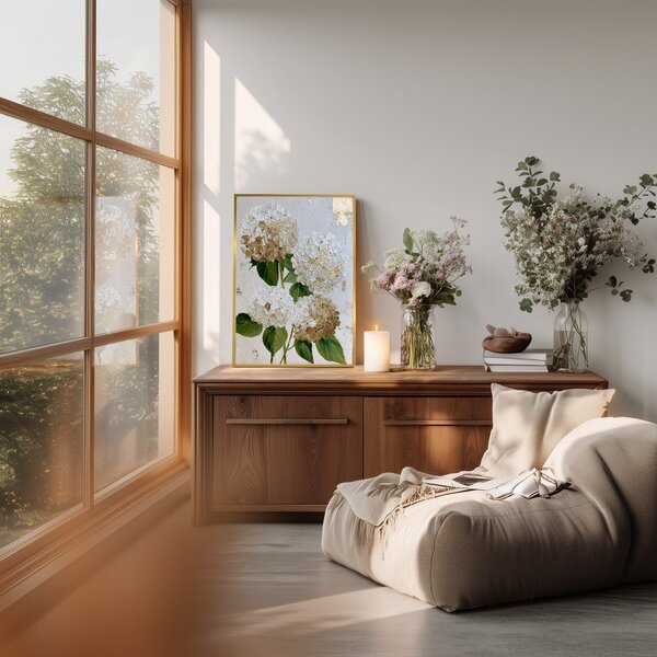 Nyomtatott keretezett kép 60x90 cm Hydrangea – Styler