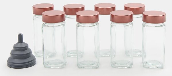 Sinsay - Üveg fűszertartók adagolóval és tölcsérrel 8 darabos csomag - clear