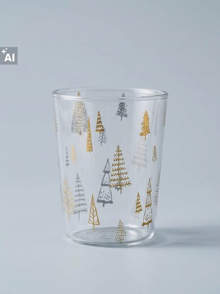 Sinsay - Poharak karácsonyfa-mintával 2 pack - arany
