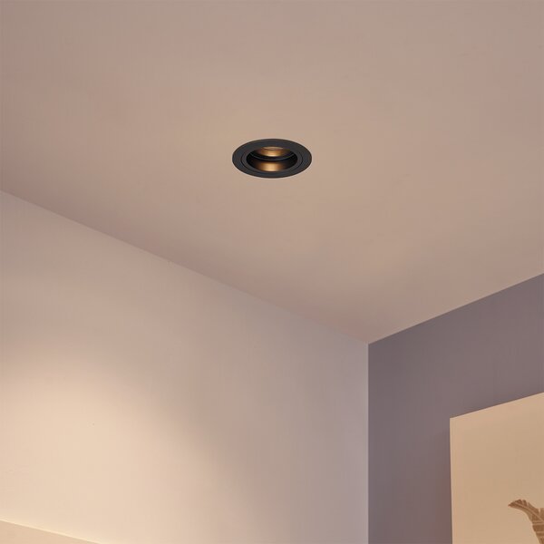 Modern beépíthető spotlámpa, antracit GU10, 50 mm-es kerek, dönthető - Rondoo