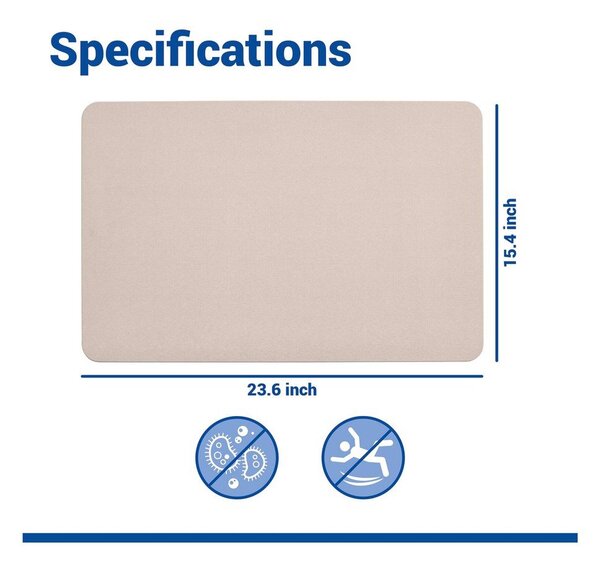 Bézs kovaföld fürdőszobai kilépő 39x60 cm Simi – Wenko