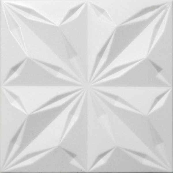 Polistar Star csillag fehér festhető polisztirol falburkoló panel (50x50cm), dekor 3D