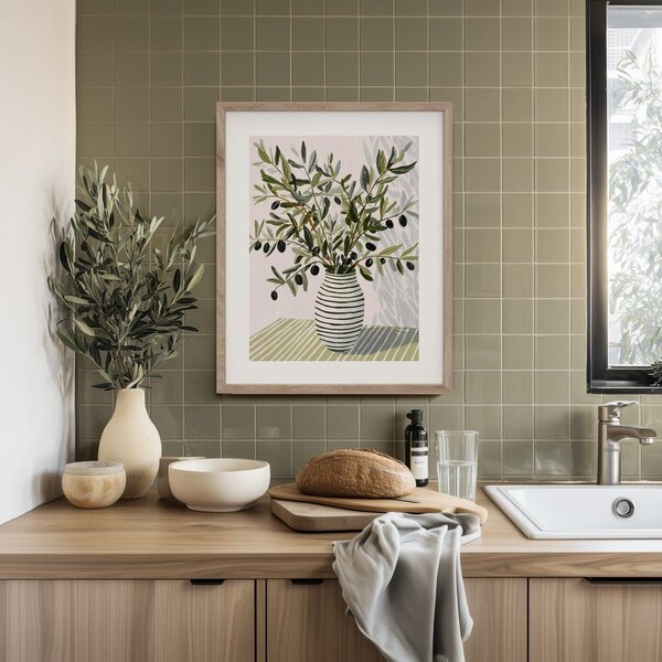 Nyomtatott keretezett kép 40x50 cm Olive Bunch II – Styler