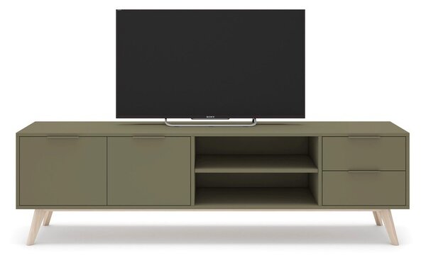 Zöld matt TV-állvány 180x53x40 cm Campus – Marckeric