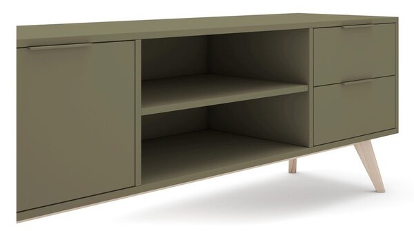 Zöld matt TV-állvány 180x53x40 cm Campus – Marckeric