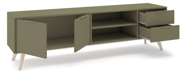 Zöld matt TV-állvány 180x53x40 cm Campus – Marckeric