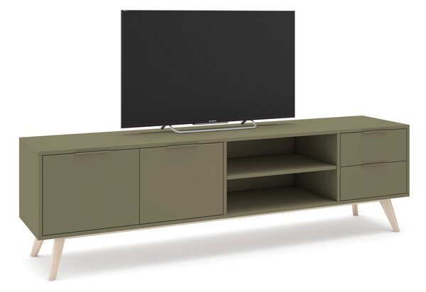 Zöld matt TV-állvány 180x53x40 cm Campus – Marckeric