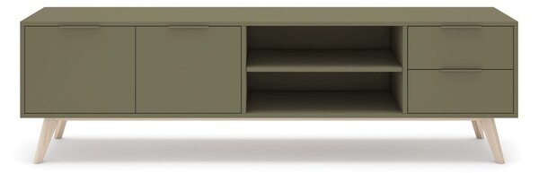 Zöld matt TV-állvány 180x53x40 cm Campus – Marckeric