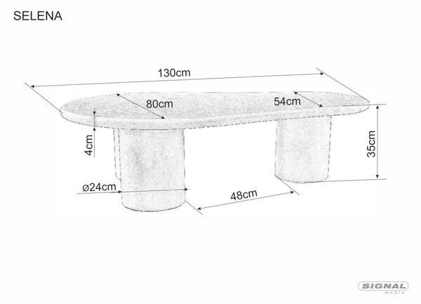 Selena Dohányzóasztal MDF Mikrocement Écru