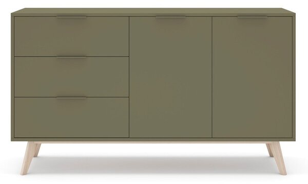 Zöld matt komód 140x81x40 cm Campus – Marckeric