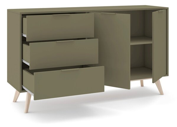 Zöld matt komód 140x81x40 cm Campus – Marckeric
