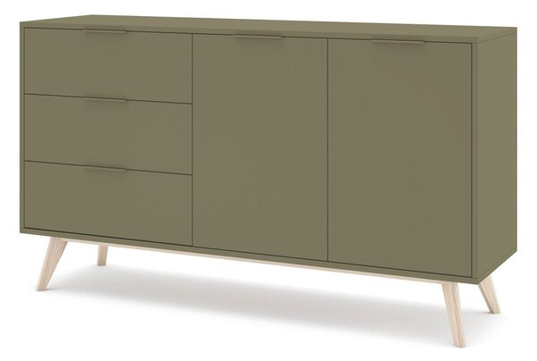 Zöld matt komód 140x81x40 cm Campus – Marckeric