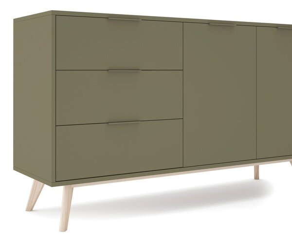 Zöld matt komód 140x81x40 cm Campus – Marckeric