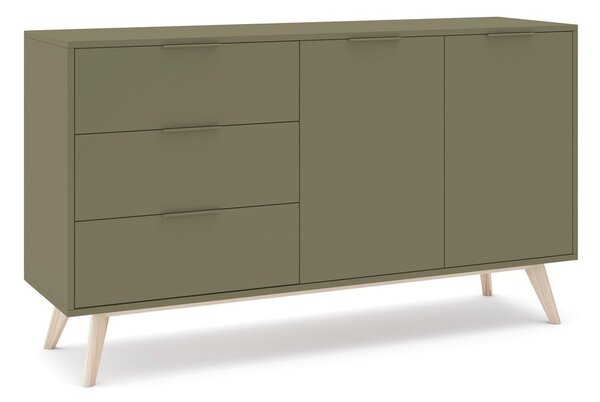 Zöld matt komód 140x81x40 cm Campus – Marckeric