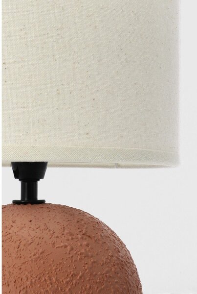 Terrakotta színű kerámia asztali lámpa textil búrával (magasság 32 cm) Irvin – Yes Everyday
