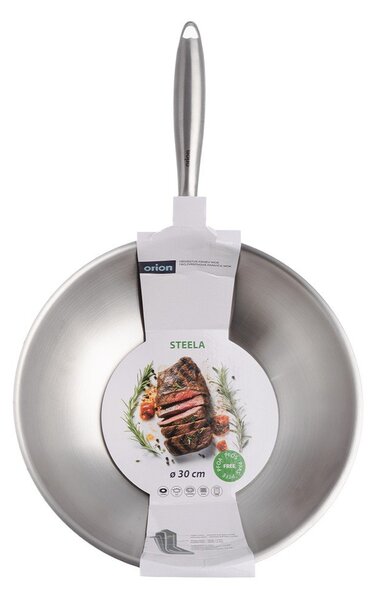 Wok rozsdamentes acél serpenyő ø 30 cm Steela – Orion