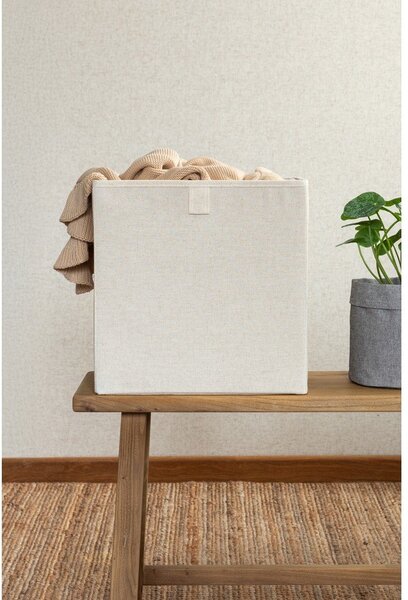Bézs textil tárolódoboz 32x31,5x31,5 cm Soft Storage Cube – Bigso