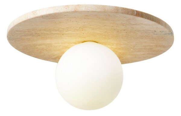 Bézs kő mennyezeti lámpa üveg búrával ø 12 cm Hilde – Opviq lights