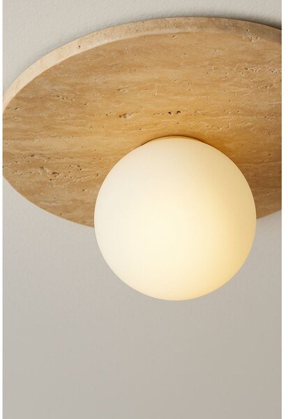 Bézs kő mennyezeti lámpa üveg búrával ø 12 cm Hilde – Opviq lights