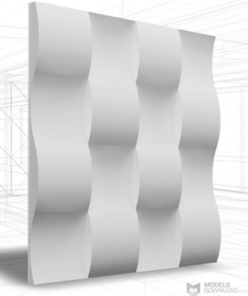 Loft-3D Dekor-3 beltéri festhető gipsz 3d dekor falpanel fehér