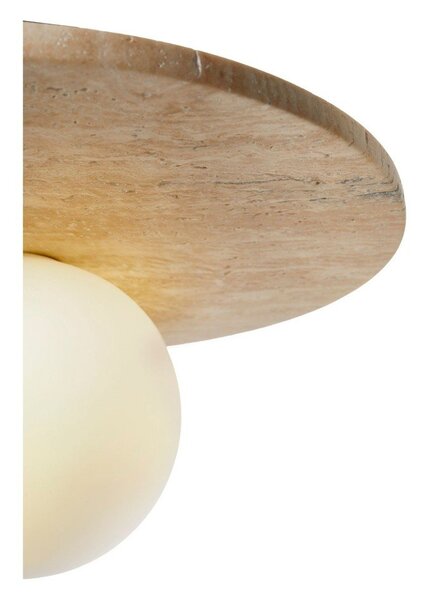 Bézs kő mennyezeti lámpa üveg búrával ø 12 cm Hilde – Opviq lights