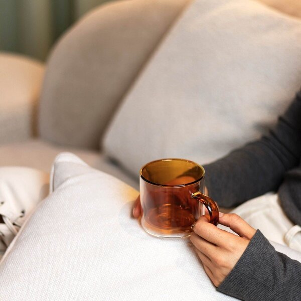 Borostyán színű üveg bögre szett 2 db-os 270 ml Liv – ONA