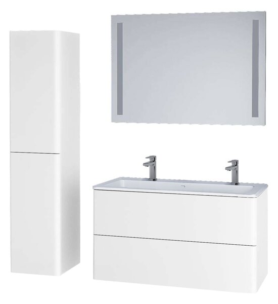 Mereo, Mereo Siena, fürdőszobaszekrény 100 cm, fényes fehér, MER-CN412S
