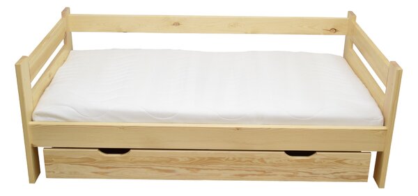 JAKS Miki 80×160 cm tömör fenyőfa gyerekágy – természetes fenyő