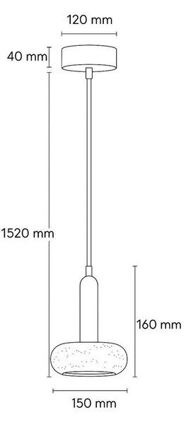 Barna-bézs LED függőlámpa kő búrával ø 15 cm Karo – Opviq lights