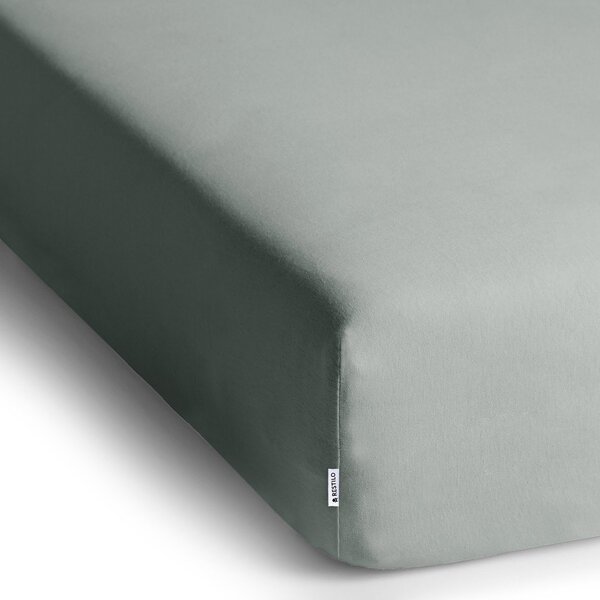 Világosszürke gumis jersey lepedő 180x200 cm Amber – Restilo