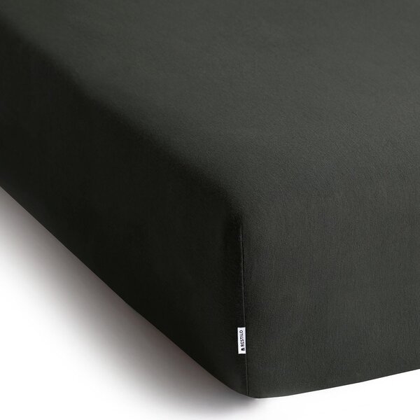 Sötétszürke gumis jersey lepedő 90x200 cm Amber – Restilo