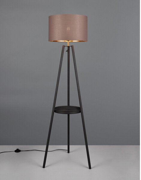 Fekete állólámpa polccal (magasság 152 cm) Colette – Reality