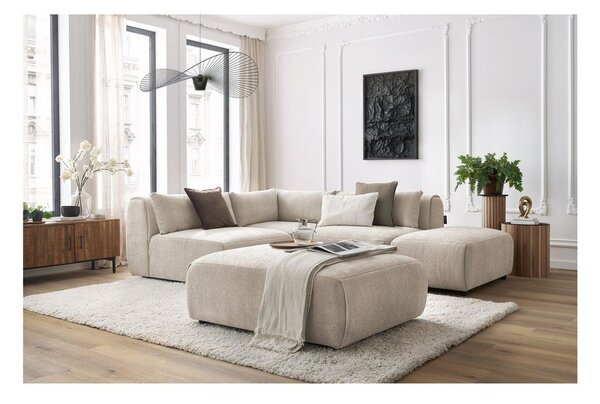 Bézs sarokkanapé (variálható) Jeanne – Bobochic Paris