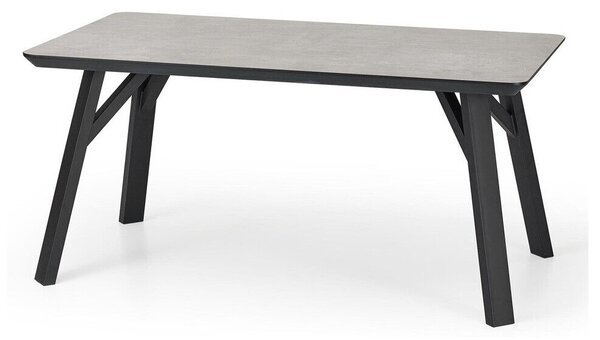 Asztal Houston 288, Fekete, Beton, 76x90x160cm, Közepes sűrűségű farostlemez, Fém