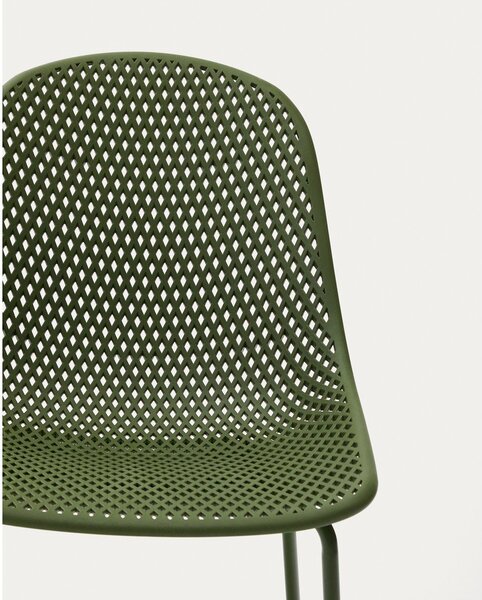 Sötétzöld fém kerti szék Quinby – Kave Home