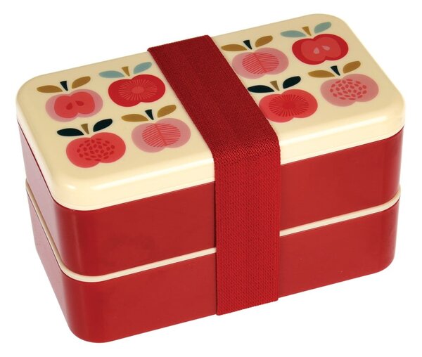 Uzsonnás doboz 2 db-os-evőeszközzel Vintage Apple – Rex London