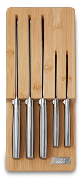 Rozsdamentes acél kés készlet tartóval 5 db-os Elevate Bamboo – Joseph Joseph