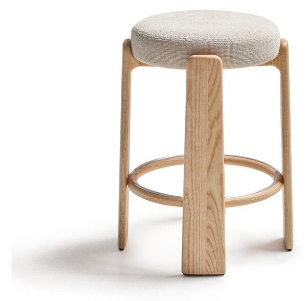 Bézs-világos natúr színű kőrisfa bárszék (ülésmagasság 65 cm) Granite – Kave Home