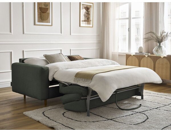 Zöld kinyitható kanapé mindennapos alvásra 220 cm Cocoone – Bobochic Paris