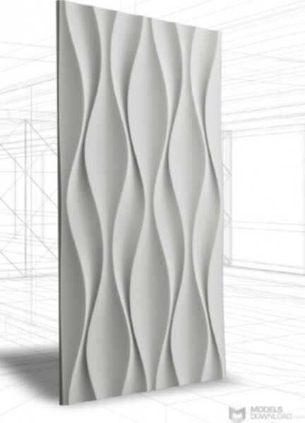 Loft-3D Dekor-24 beltéri festhető gipsz 3d dekor falpanel fehér hullám