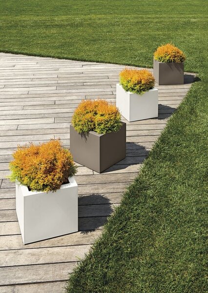 Kube virágcserép 50 cm antracit – letisztult design - Antracit - 31 - 50 cm - Europlast