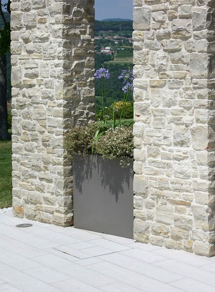 Dolomit virágtartó 80×25×70 cm – kültéri/beltéri, modern - Antracit - 51 - 70 cm