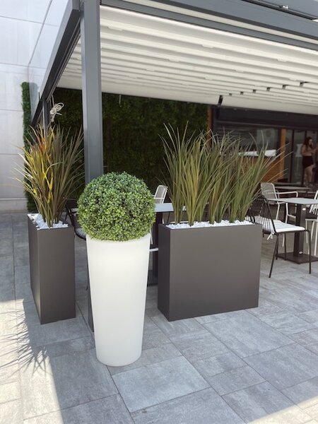 Dolomit virágtartó 80×25×70 cm – kültéri/beltéri, modern - Antracit - 51 - 70 cm