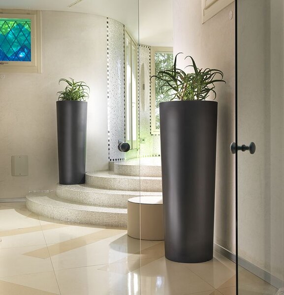 Slim antracit növénytartó 70 cm – Modern virágtartó - Antracit - 51 - 70 cm